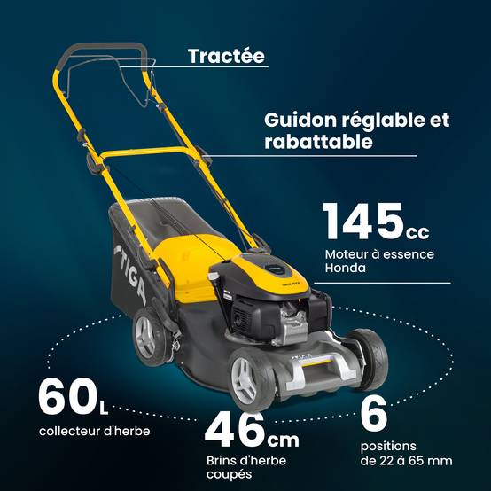 Stiga - Tondeuse Combi 48 S H, moteur Honda 145cc, largeur 46cm, bac 60L - STIGA - Image 7