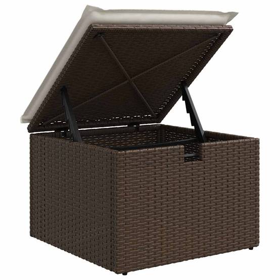 Ensemble Lounge Jardin Polyrotin - 8 Modules avec Coffres de Rangement - Marron et Crème – ComfortXL Outdoor Living - Image 8