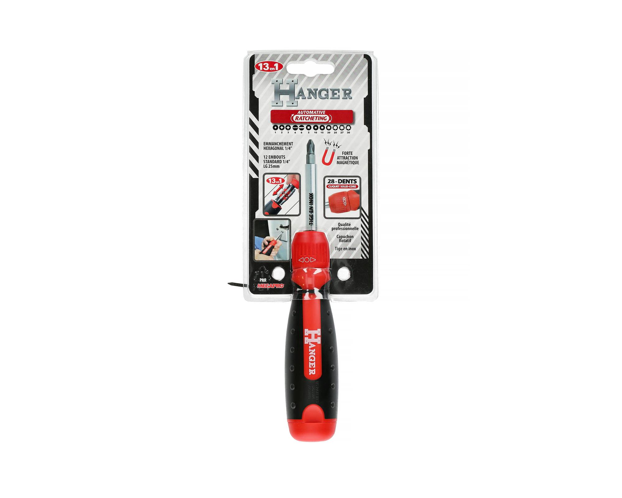 Tournevis porte-embouts Ratcheting MEGAPRO 235mm - HANGER - 130005 - Image 3