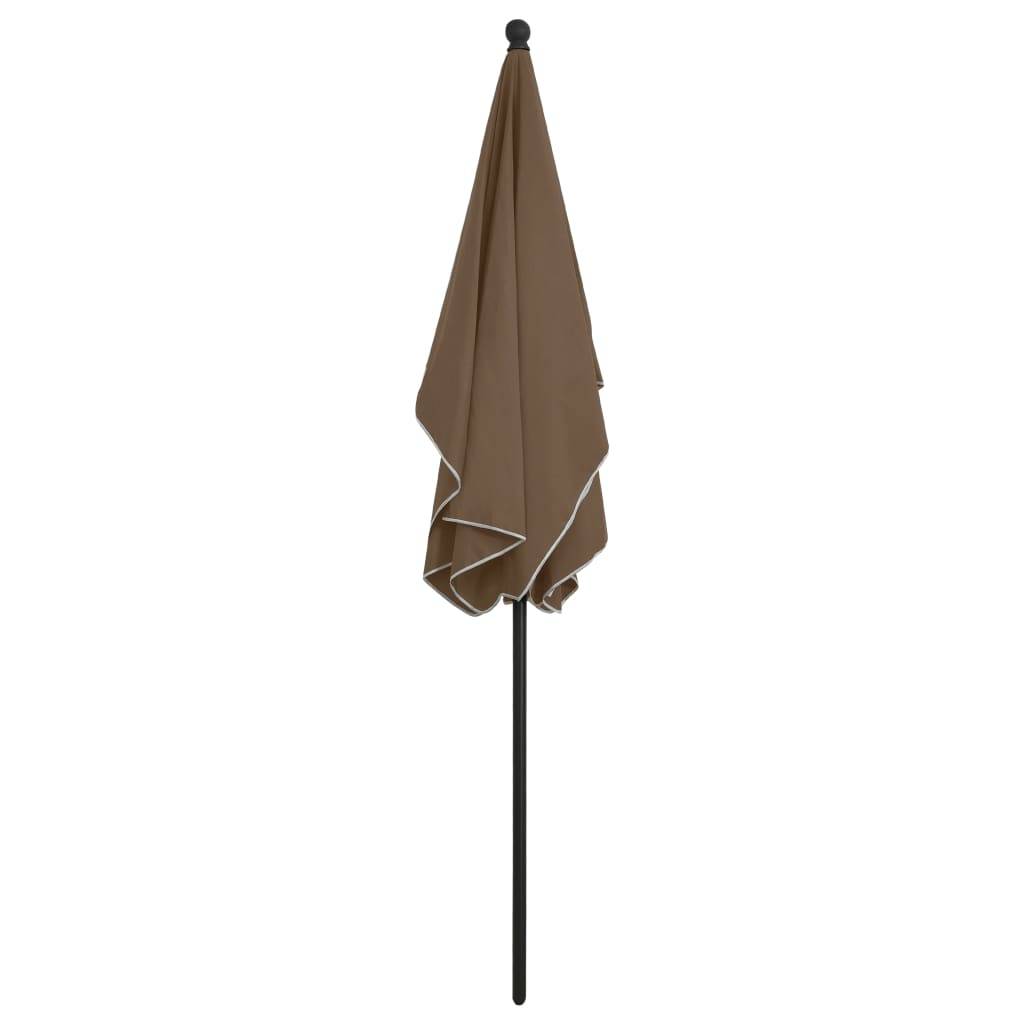 Helloshop26 - Parasol de jardin avec mât 210 x 140 cm taupe - Image 4