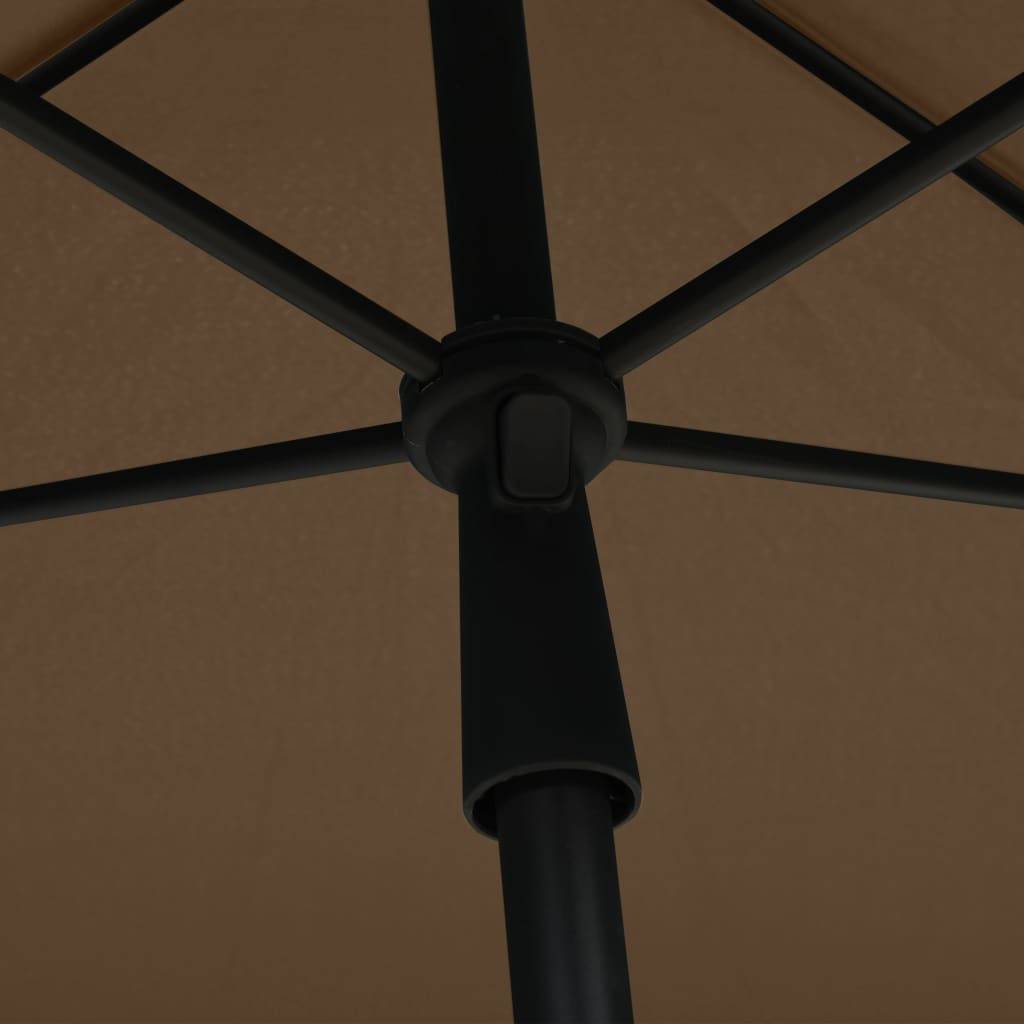 Helloshop26 - Parasol de jardin avec mât 210 x 140 cm taupe - Image 5