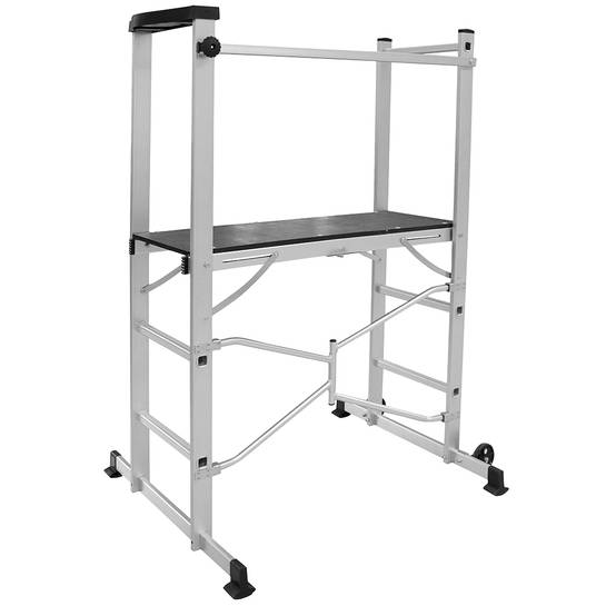 Echafaudage roulant pliable - Hauteur travail 3m - Plateforme en bois - EURO VANADIUM - Image 4