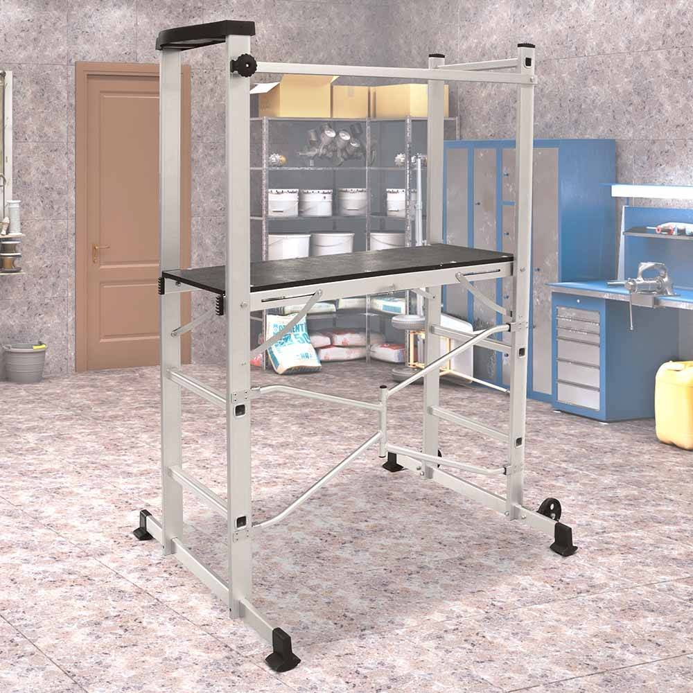 Echafaudage roulant pliable - Hauteur travail 3m - Plateforme en bois - EURO VANADIUM - Image 3