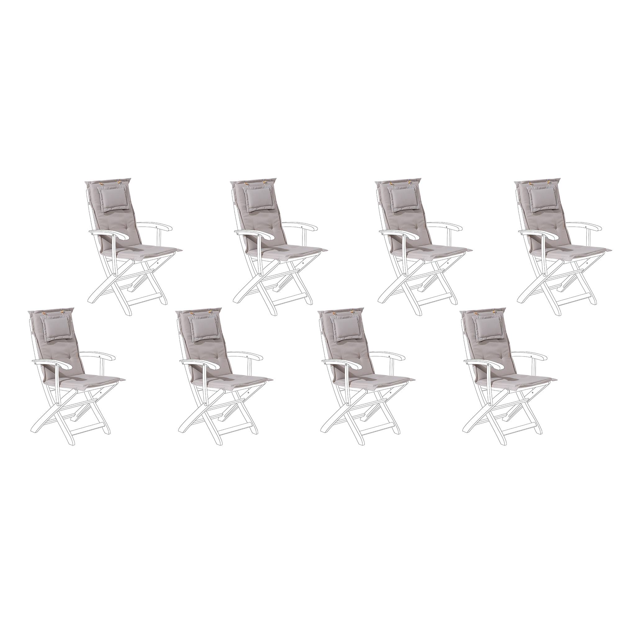 Beliani - Lot de 8 Coussins d'Assise en Tissu Polyester Gris Graphite avec Rembourrage en Mousse pour Chaises de Jardin Modernes Beliani - Image 1