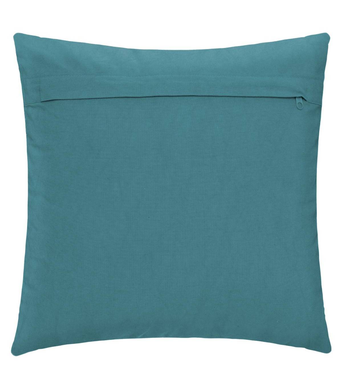 Coussin déhoussable Inca en Coton Tufté Bleu Canard 40 x 40 cm - Image 4