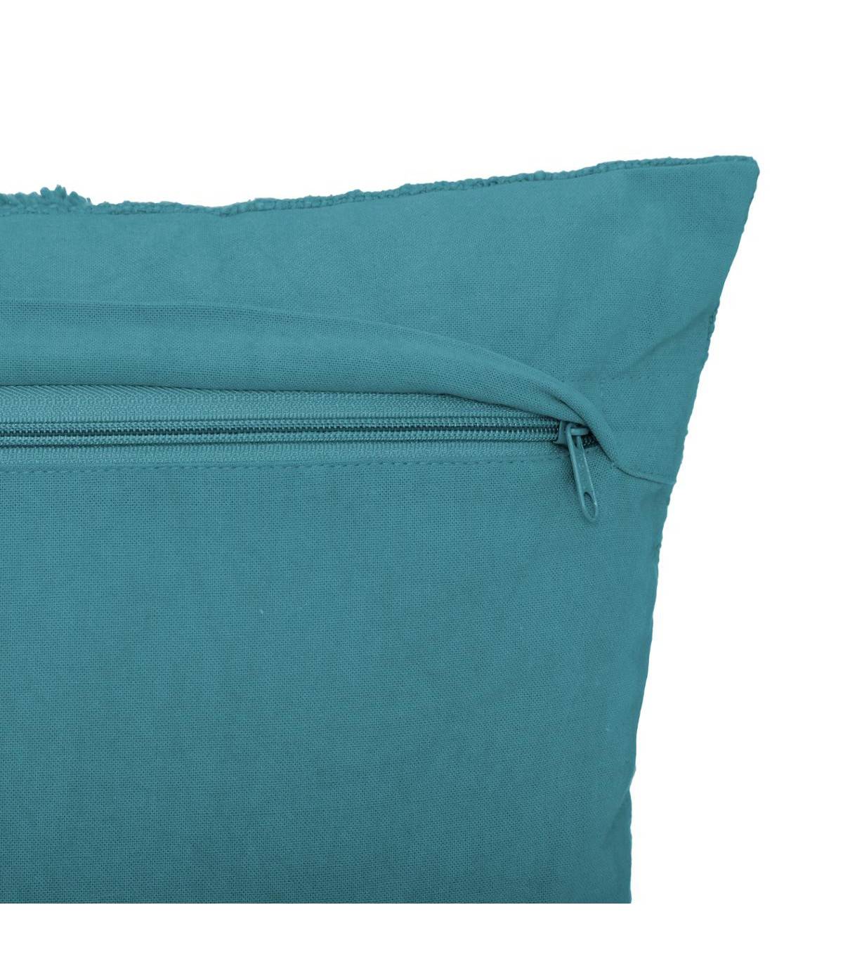 Coussin déhoussable Inca en Coton Tufté Bleu Canard 40 x 40 cm - Image 3