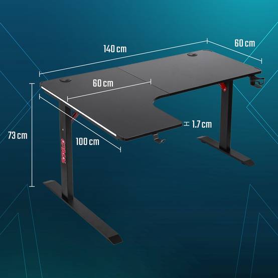 Bureau Gaming Ergonomique 120x60 cm en Forme de Y avec Lumières LED RGB Crochet pour Casque et Porte-Gobelet Noir + Argent Bureau Gaming Ergonomique 120x60 cm en Forme de Y avec Lumières LED RGB Crochet pour Casque et Porte-Gobelet Noir + Argent