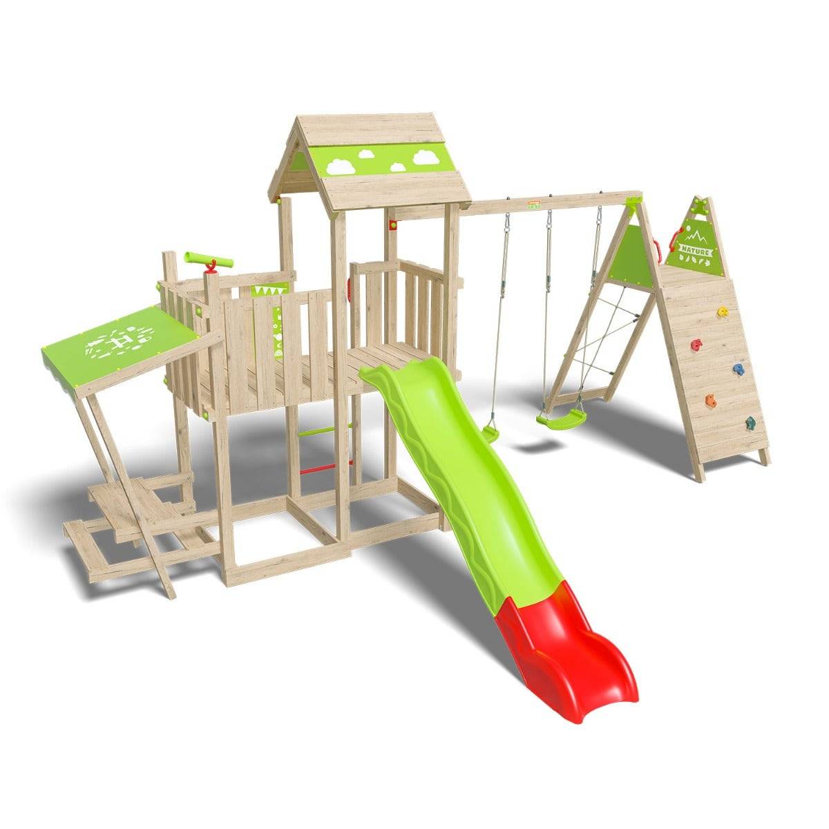 Aire de jeux bois 2,20 m ZESTY XPRESSION XL - 14 enfants - Image 1