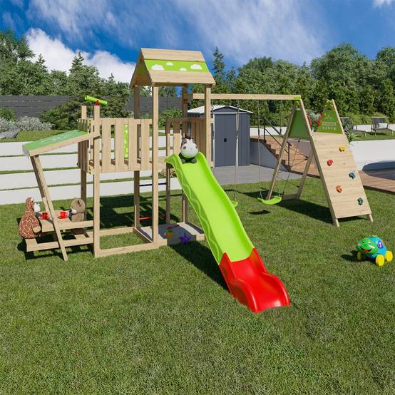 Aire de jeux bois 2,20 m ZESTY XPRESSION XL - 14 enfants - Image 10