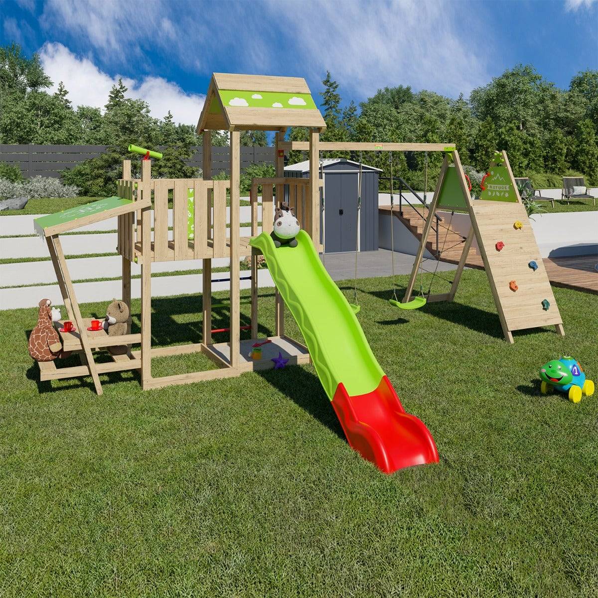 Aire de jeux bois 2,20 m ZESTY XPRESSION XL - 14 enfants - Image 10