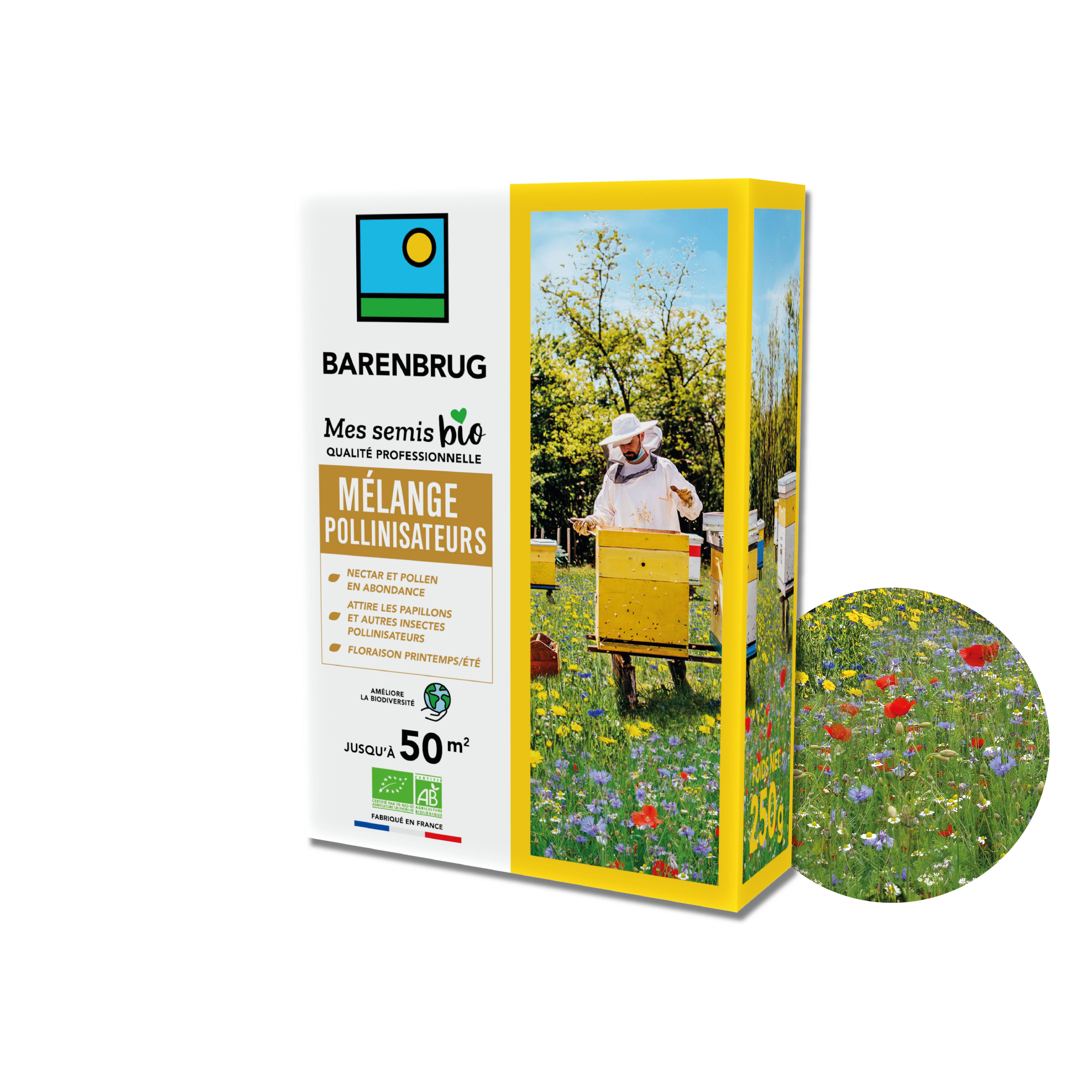 Barenbrug - Mélange Pollinisateurs - Nectar et Pollen en Abondance - Attire Papillons et Insectes Pollinisateurs - Floraison Printemps/Été - 250G - BARENBRUG - Image 1