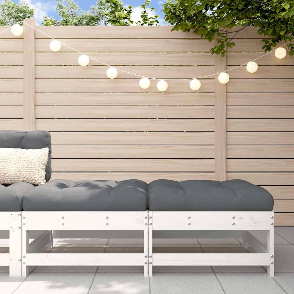 Vidaxl - Repose-pieds de jardin coussins lot de 2 blanc bois pin massif vidaXL 825584 - Image 1