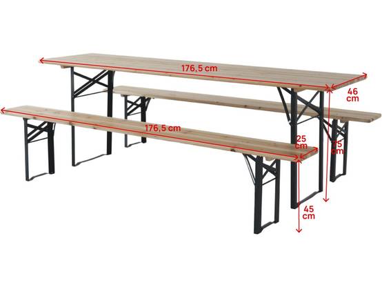 Table De Jardin Brasserie Pliante Avec 2 Bancs " Lisbonne " - 176 X 46 X 75 Cm - Marron -habitat Et Jardin - Image 3