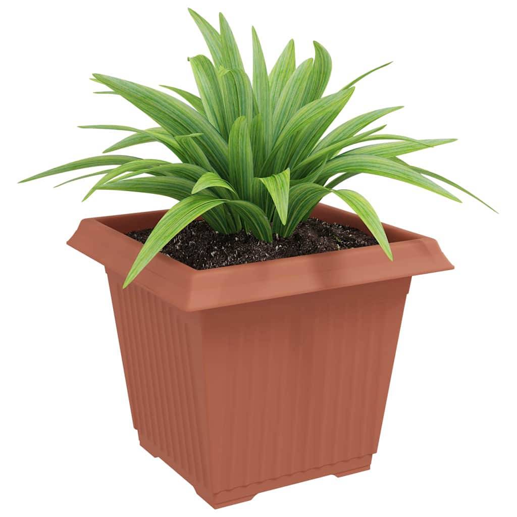 Pot de Fleurs Carré 24 pcs | Bac à fleurs Rouge brique 43 x 43 x 33.5 cm - Image 3