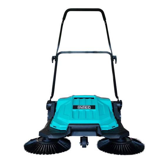 Balayeuse mécanique 2 brosses Ø27cm Balayeuse mécanique Feuilles Poussières Largeur de travail 650mm Bac 20L INTEC - Image 1