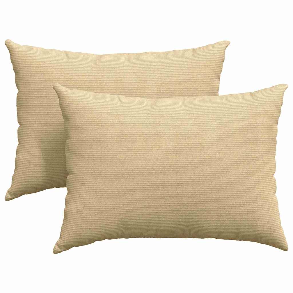 Coussins Décoratifs (Paire) Velours Côtelé Doux Housse Lavable pour Salon Vert Gris 70x50 cm – ComfortXL Outdoor Living - Image 2