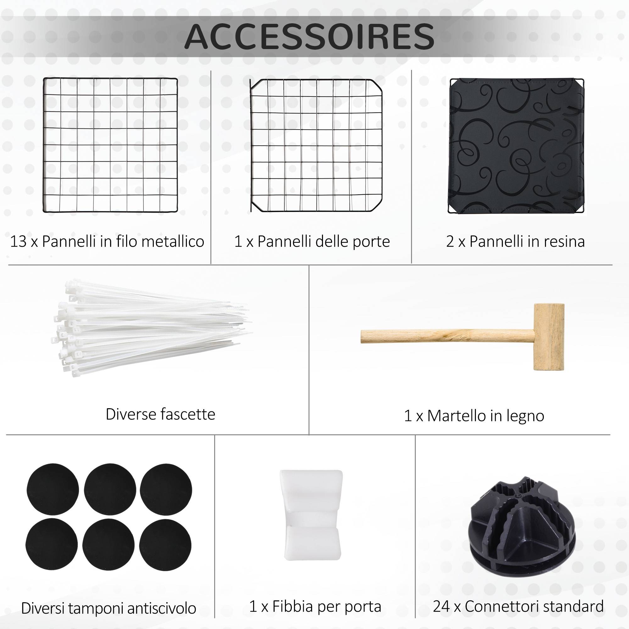 Enclos modulable en acier pour lapins et rongeurs parc de jeu intérieur 105x70x35 cm noir - ComfortXL Outdoor Living - Image 8