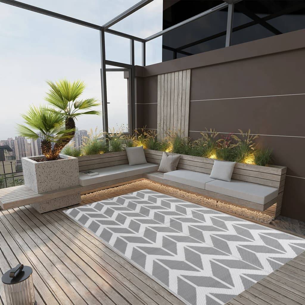 ComfortXL - Grand Tapis d'Extérieur Polypropylène Tissé pour Salon de Jardin Gris 160x230 cm – ComfortXL Outdoor Living - Image 1