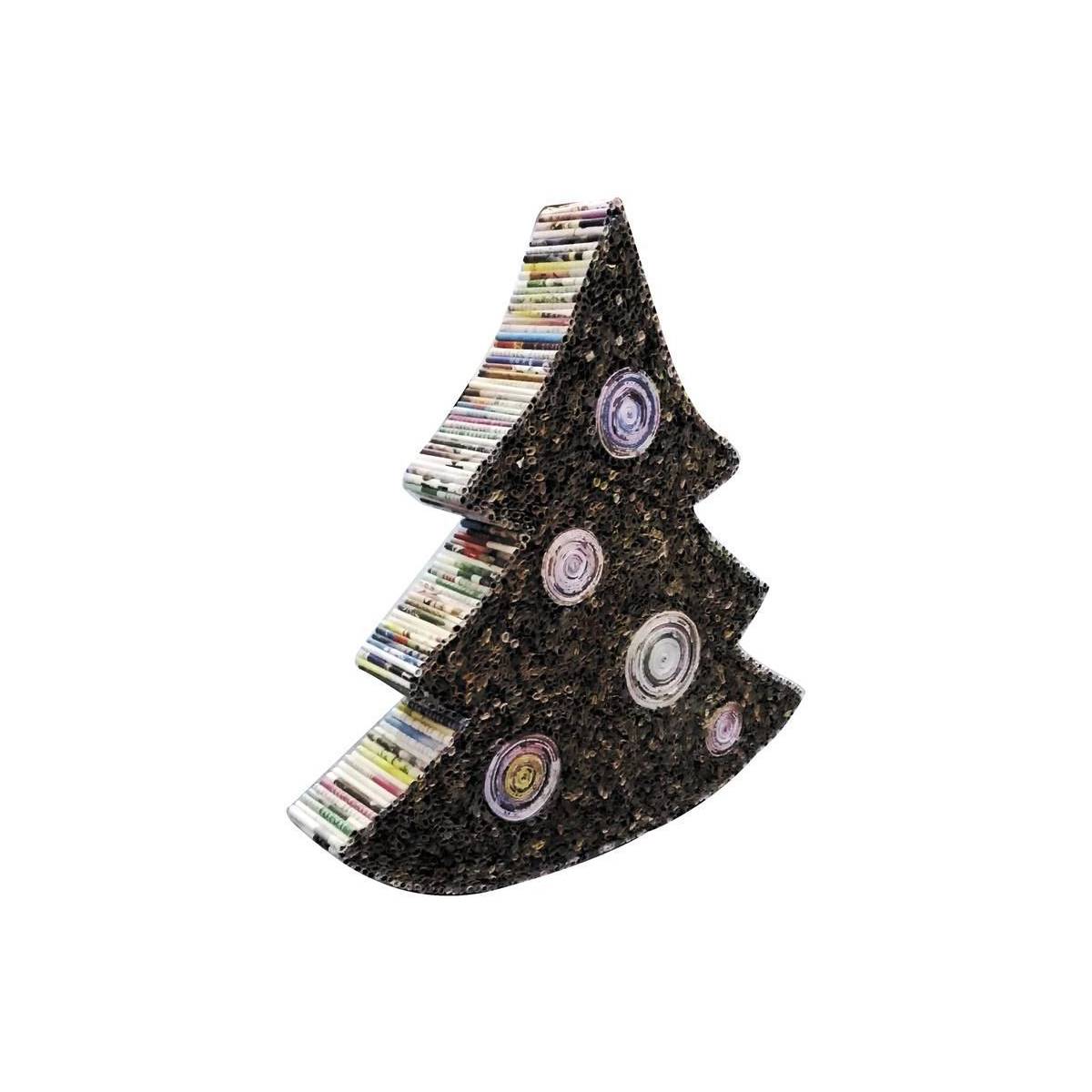 Aubry Gaspard - Sapin de Noël en papier recyclé – Déco originale et éthique 38 cm - Image 1