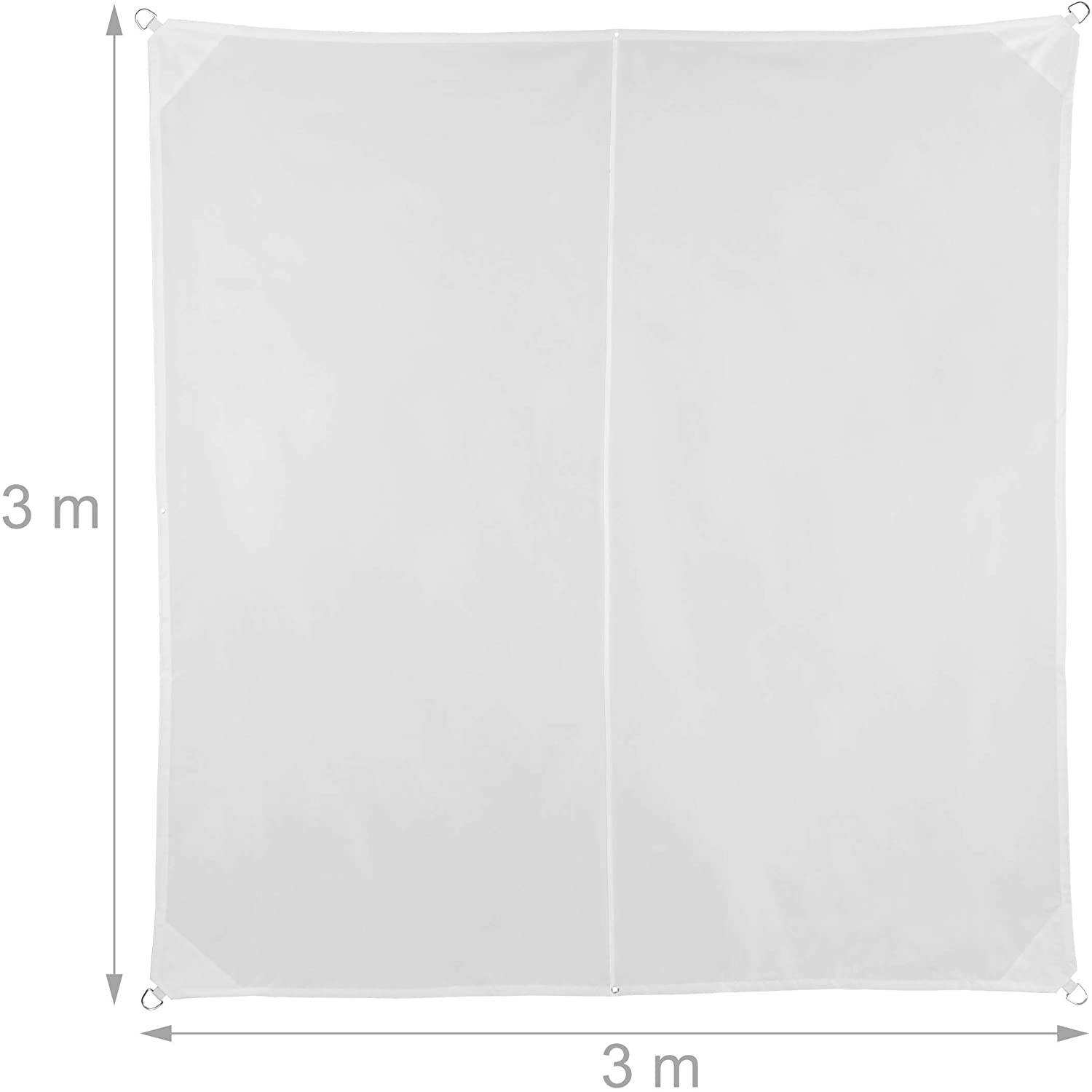Helloshop26 - Voile d'ombrage carré 3 x 3 m blanc - Image 2