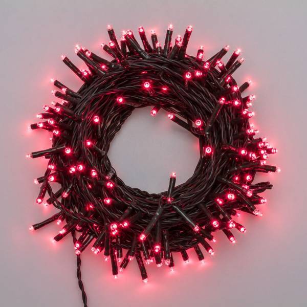 Lotti - Guirlande lumineuse rouge 13m 180mini LED 8 modes d'animations câble vert Lotti - Image 1