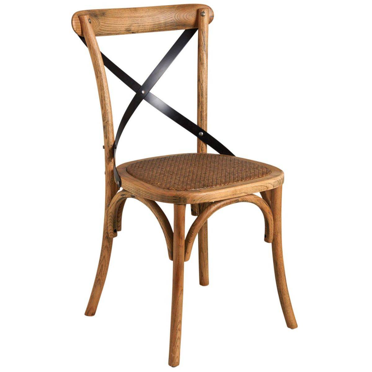 Aubry Gaspard - Chaise bistrot en hêtre vieilli unitaire - Image 1