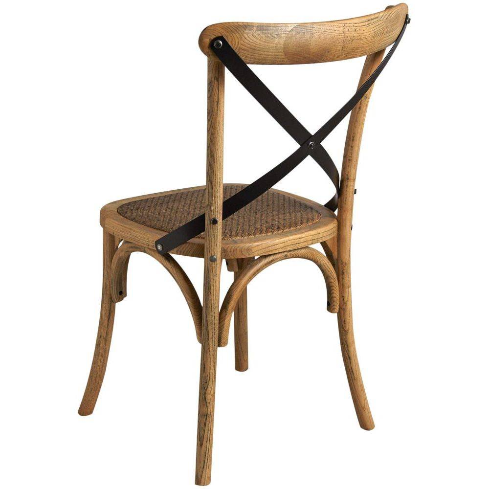 Aubry Gaspard - Chaise bistrot en hêtre vieilli unitaire - Image 3