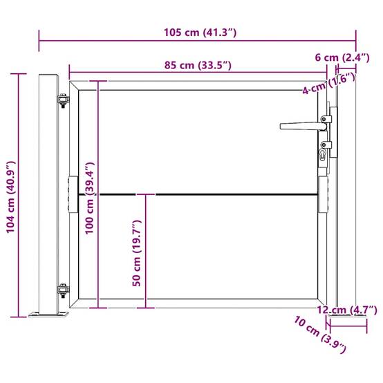 Portail de Jardin Épuré Acier Corten Robuste et Verrouillable pour Clôture Extérieure Brun Rouille 110x105 cm – ComfortXL Outdoor Living - Image 7