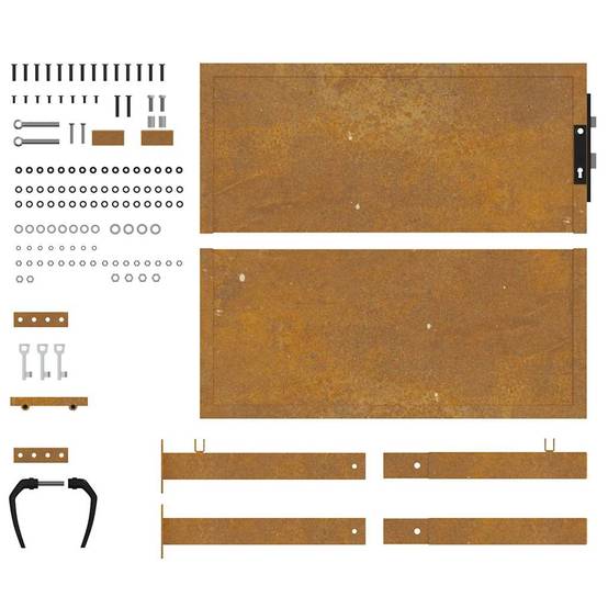 Portail de Jardin Épuré Acier Corten Robuste et Verrouillable pour Clôture Extérieure Brun Rouille 110x105 cm – ComfortXL Outdoor Living - Image 6