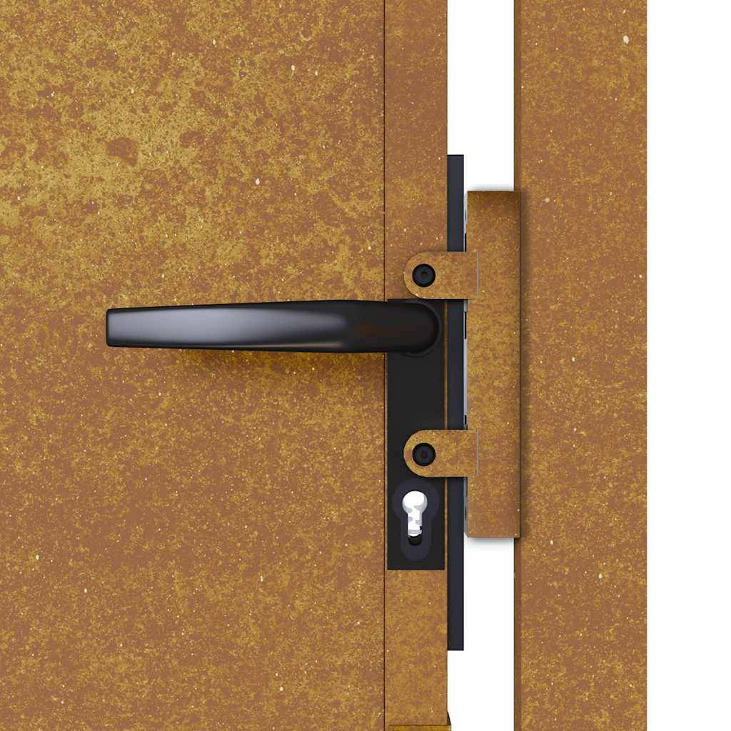 Portail de Jardin Épuré Acier Corten Robuste et Verrouillable pour Clôture Extérieure Brun Rouille 110x105 cm – ComfortXL Outdoor Living - Image 10