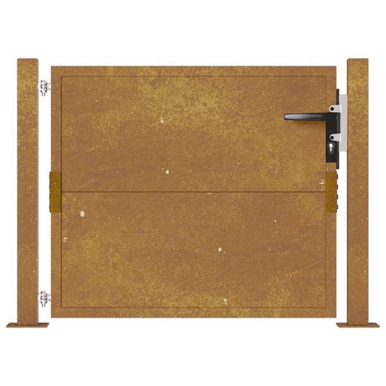 Portail de Jardin Épuré Acier Corten Robuste et Verrouillable pour Clôture Extérieure Brun Rouille 110x105 cm – ComfortXL Outdoor Living - Image 4
