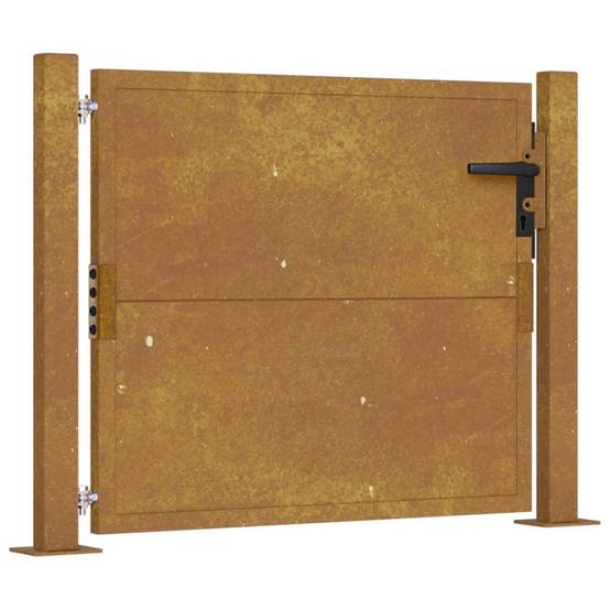 Portail de Jardin Épuré Acier Corten Robuste et Verrouillable pour Clôture Extérieure Brun Rouille 110x105 cm – ComfortXL Outdoor Living - Image 2