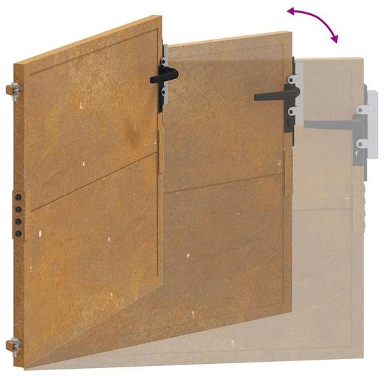 Portail de Jardin Épuré Acier Corten Robuste et Verrouillable pour Clôture Extérieure Brun Rouille 110x105 cm – ComfortXL Outdoor Living - Image 8