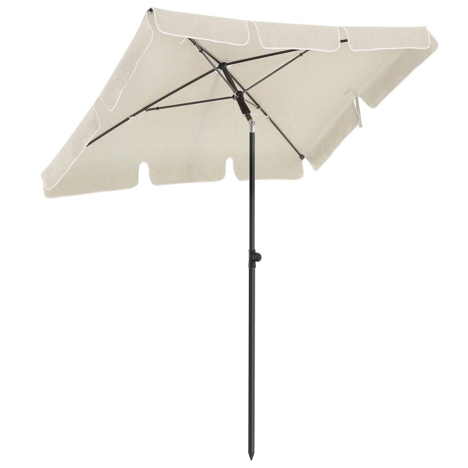 Helloshop26 - Parasol de balcon rectangulaire 1,8 x 1,25 m protection UPF 50+ ombrelle toile avec revêtement en pa sac de transport terrasse jardin sans socle beige - Image 3