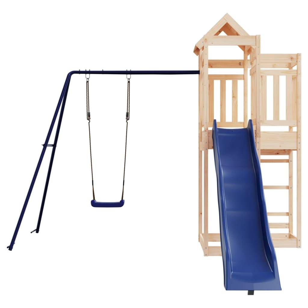 Helloshop26 - Aire de jeux d'extérieur balançoires toboggan portiques robuste jeux jardin 291 x 373 x 238 cm bois de pin massif - Image 3
