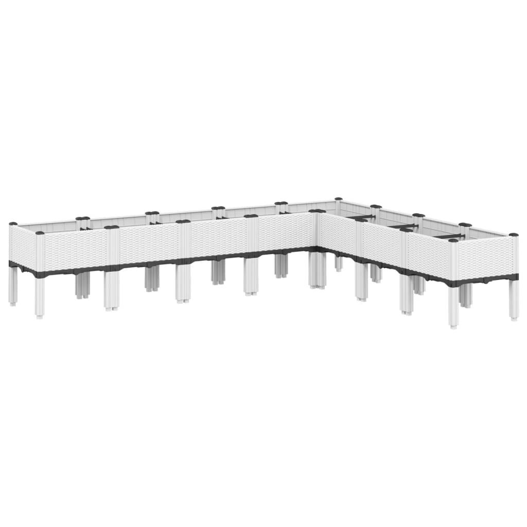 Vidaxl - Jardinière avec pieds blanc 200x160x42 cm PP vidaXL 367914 - Image 2