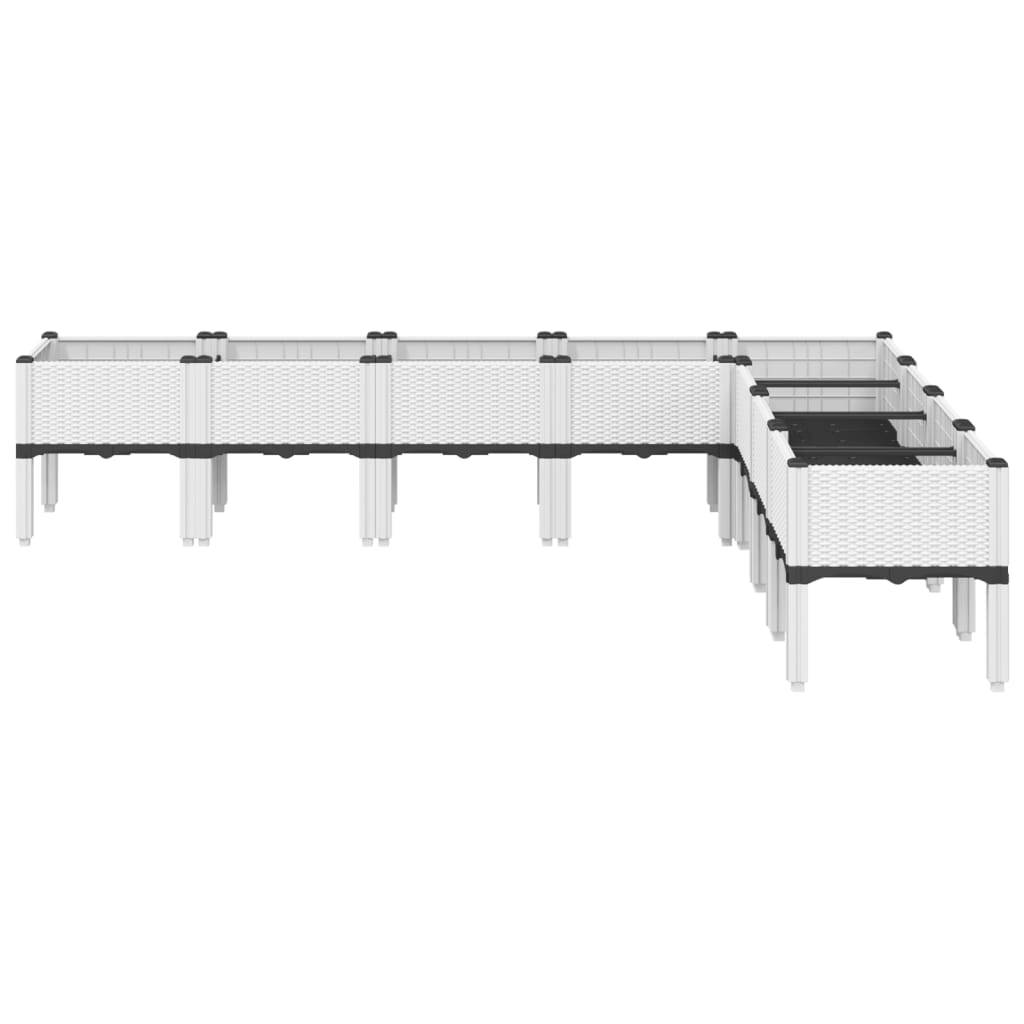 Vidaxl - Jardinière avec pieds blanc 200x160x42 cm PP vidaXL 367914 - Image 9