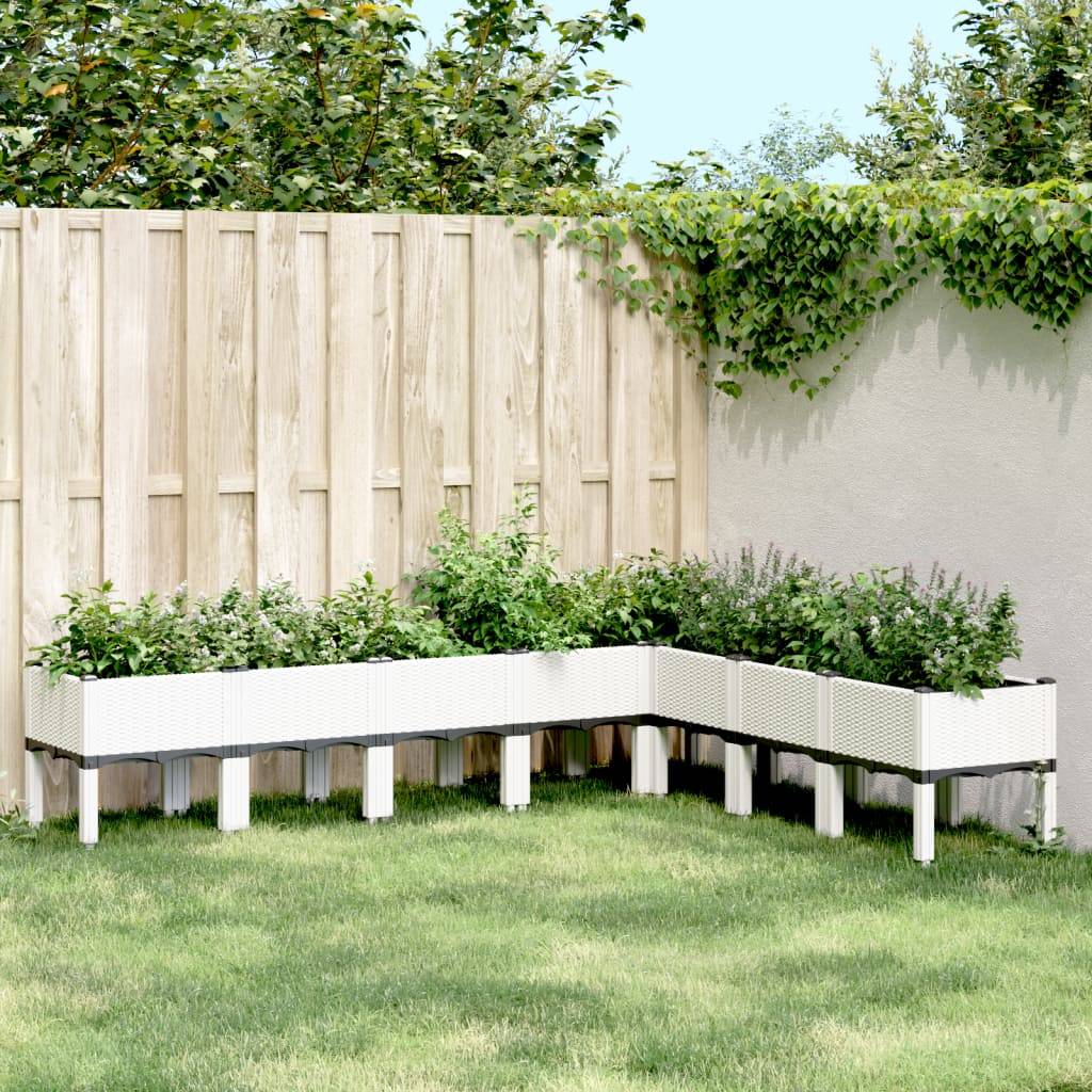 Vidaxl - Jardinière avec pieds blanc 200x160x42 cm PP vidaXL 367914 - Image 1