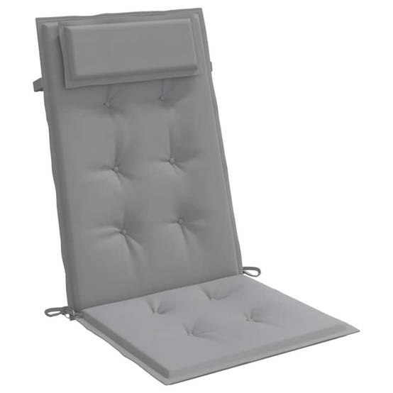 PANGIVO - Lot de 2 coussins de chaise à dossier haut tissu oxford gris 120 x 50 x 3 cm - PANGIVO - Image 5