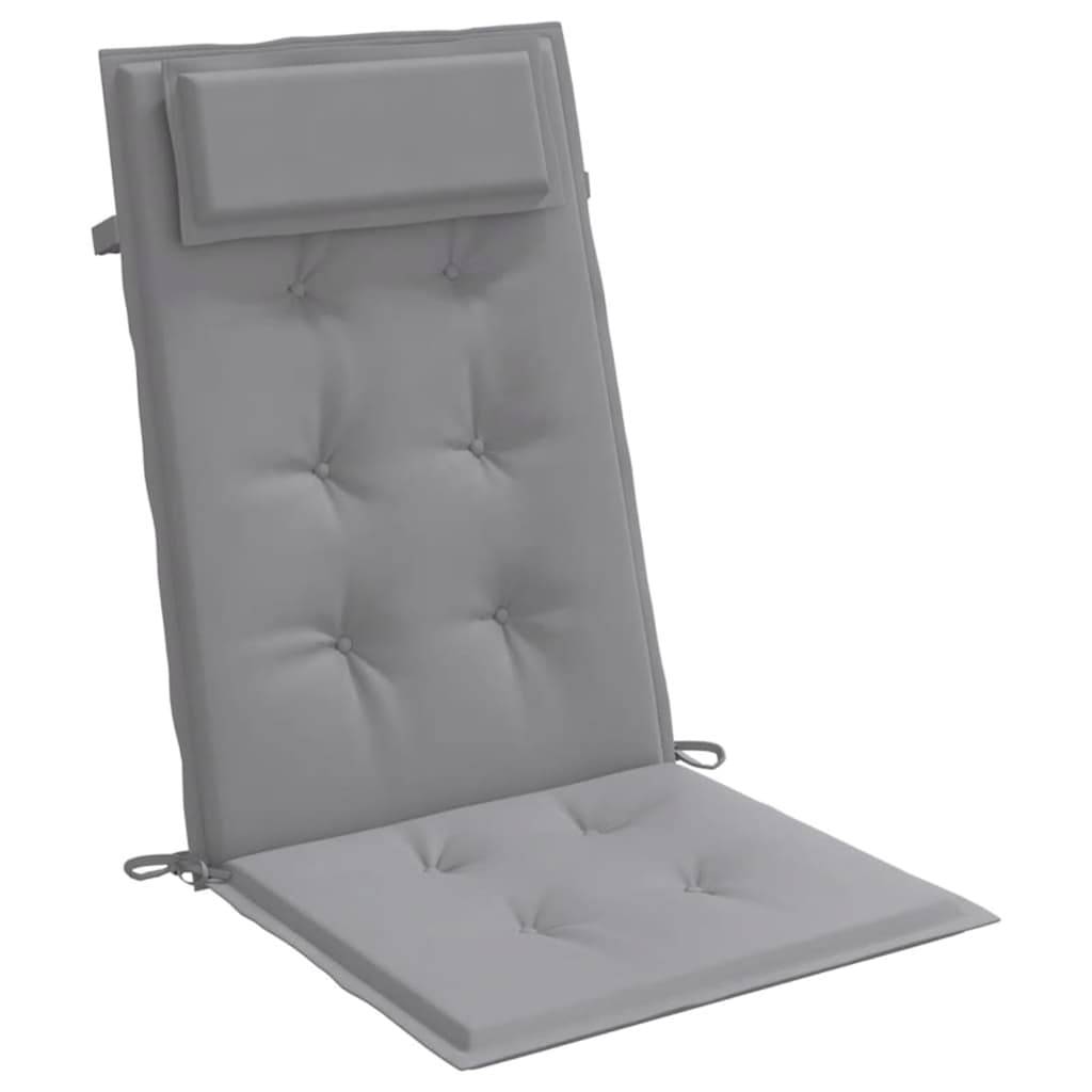 PANGIVO - Lot de 2 coussins de chaise à dossier haut tissu oxford gris 120 x 50 x 3 cm - PANGIVO - Image 5