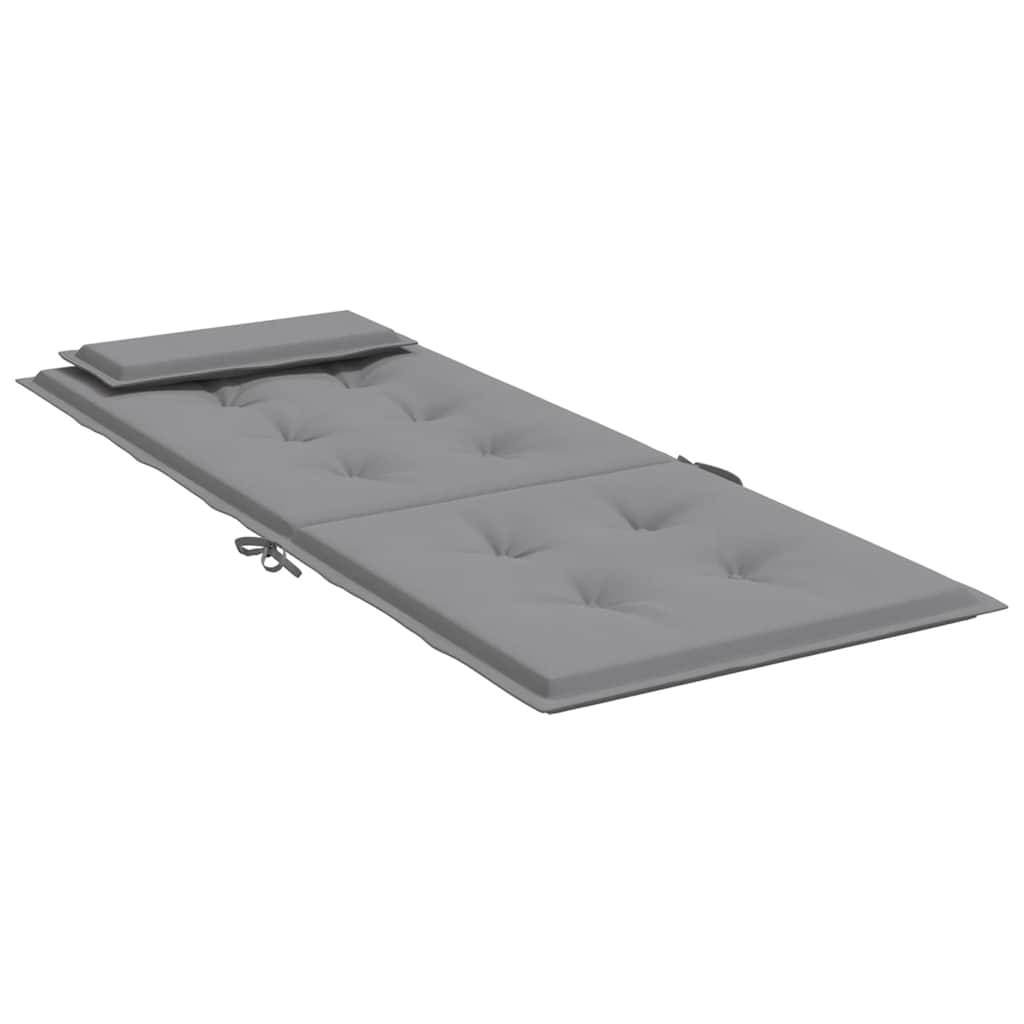 PANGIVO - Lot de 2 coussins de chaise à dossier haut tissu oxford gris 120 x 50 x 3 cm - PANGIVO - Image 6
