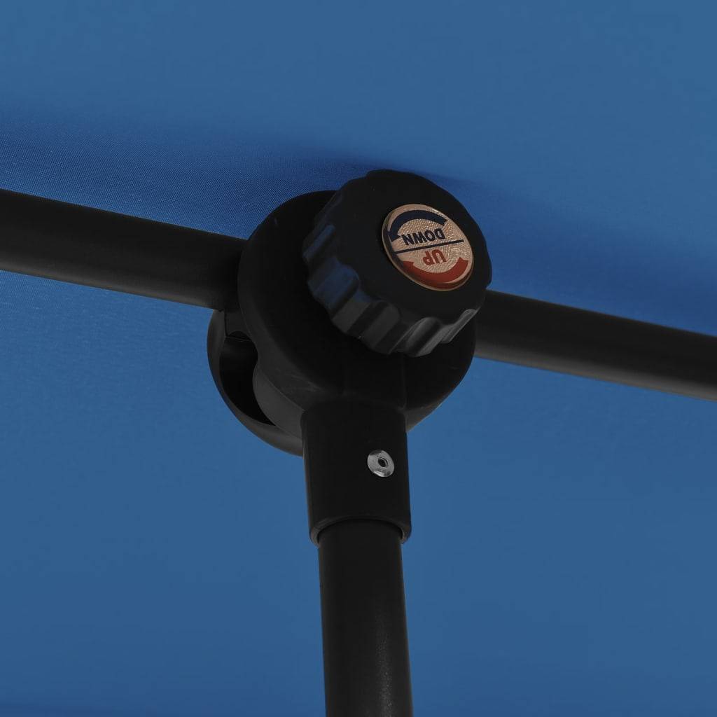 Helloshop26 - Parasol d'extérieur avec mât en aluminium 180 x 130 cm bleu azuré - Image 6