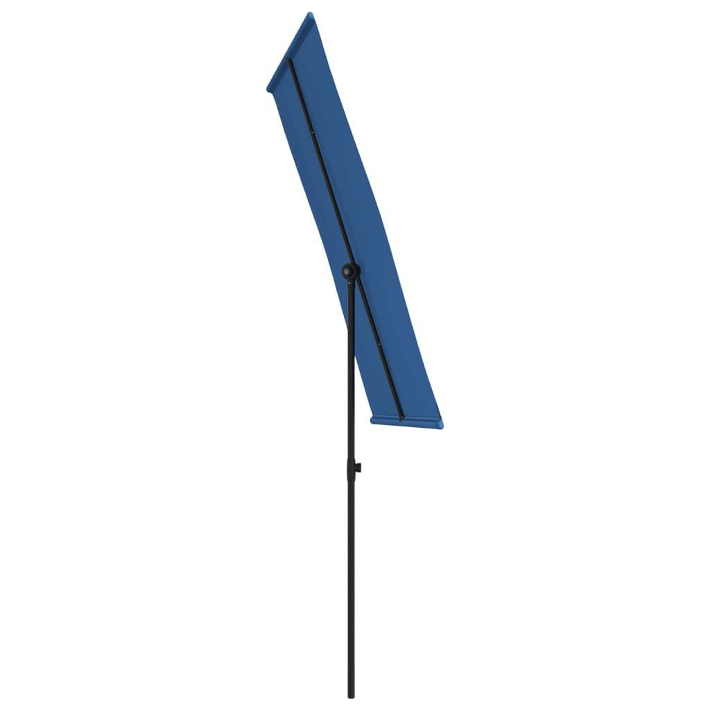 Helloshop26 - Parasol d'extérieur avec mât en aluminium 180 x 130 cm bleu azuré - Image 4