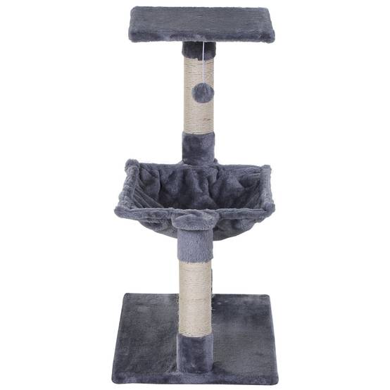 Arbre à chat compact sisal peluche avec hamac repos intérieur 50x36x70 cm gris - ComfortXL Outdoor Living - Image 9