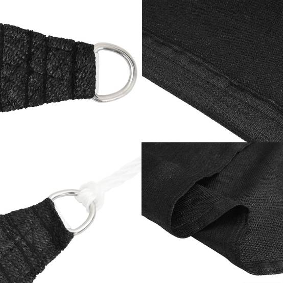 Voile d'ombrage PEHD noir 2,5 x 5 m 160 g/m² - PANGIVO - Image 6