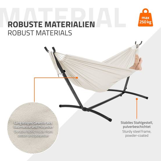 Hamac sur Pied avec Support Charge 205 kg, Longeur Réglable 294/304 Hamac sur Pied avec Support Charge 205 kg, Longeur Réglable 294/304