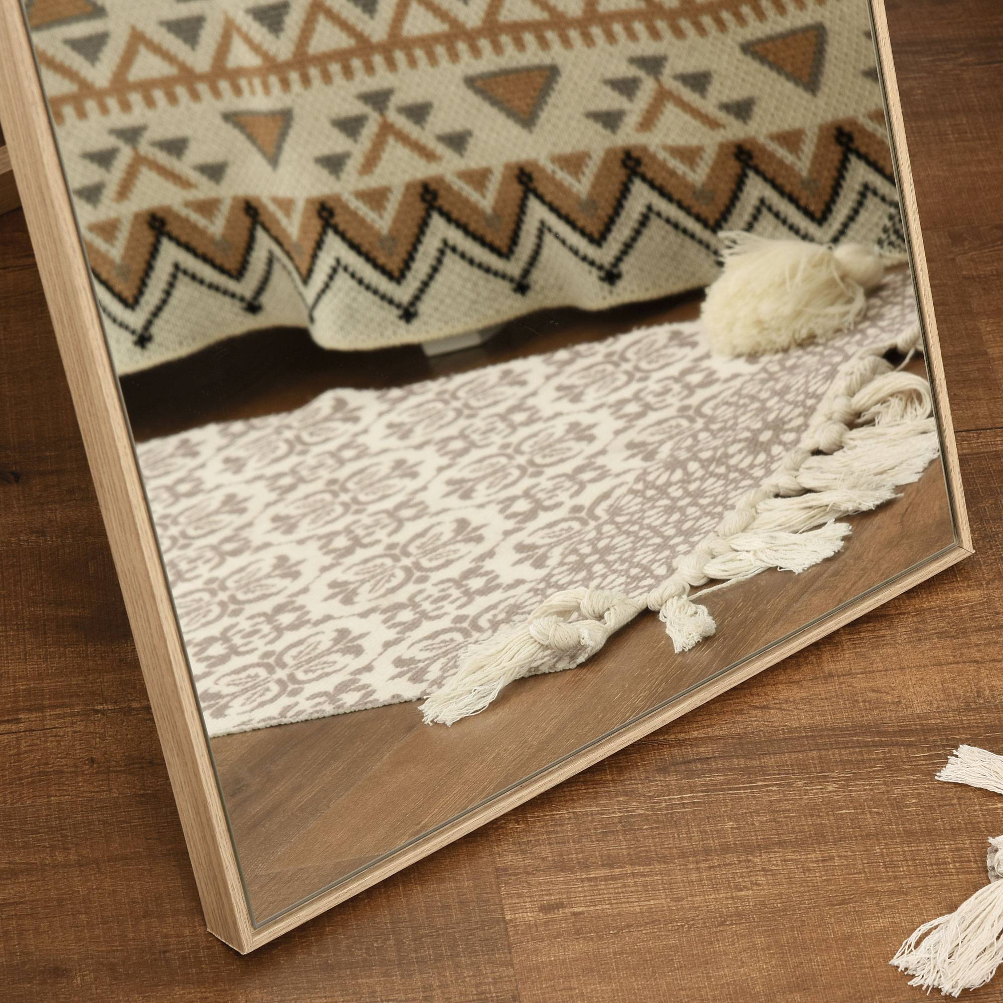 Miroir sur Pied Psyché Incassable Effet Bois Clair Dressing 40x150cm - ComfortXL Outdoor Living - Image 7