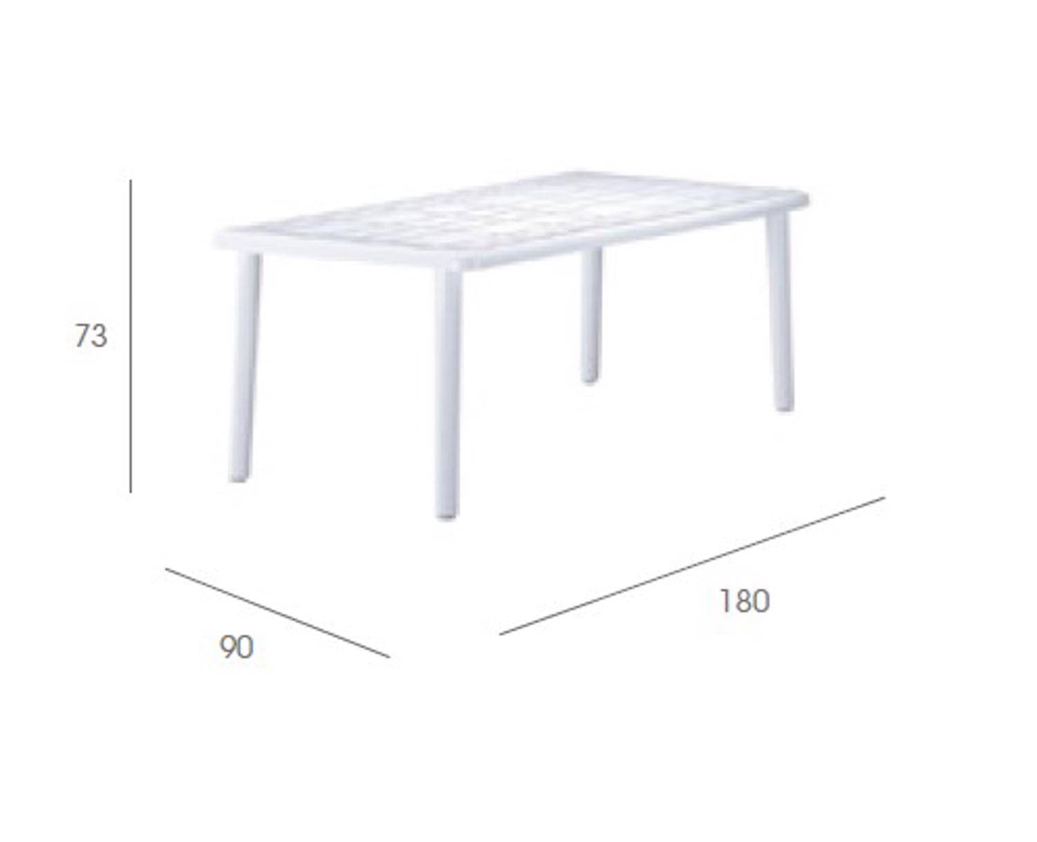 Table rectangulaire extérieur 180x90 blanc OLOT garbar - Image 2