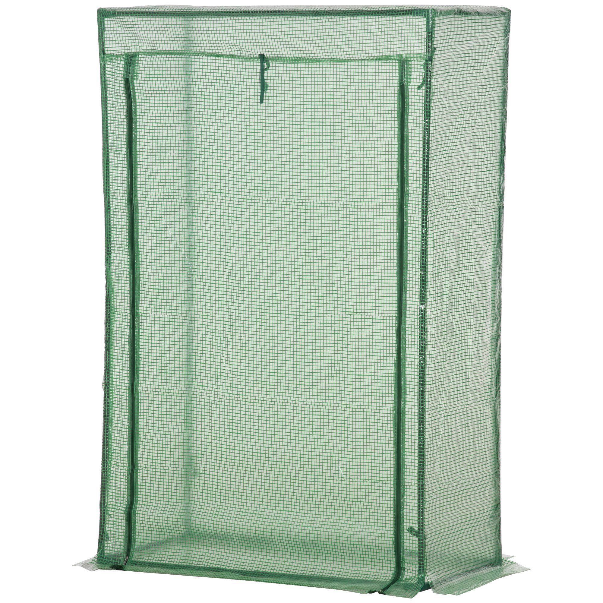 Serre de balcon étroite acier plastique protection hivernage plantes 100x50x150cm vert foncé - ComfortXL Outdoor Living - Image 3