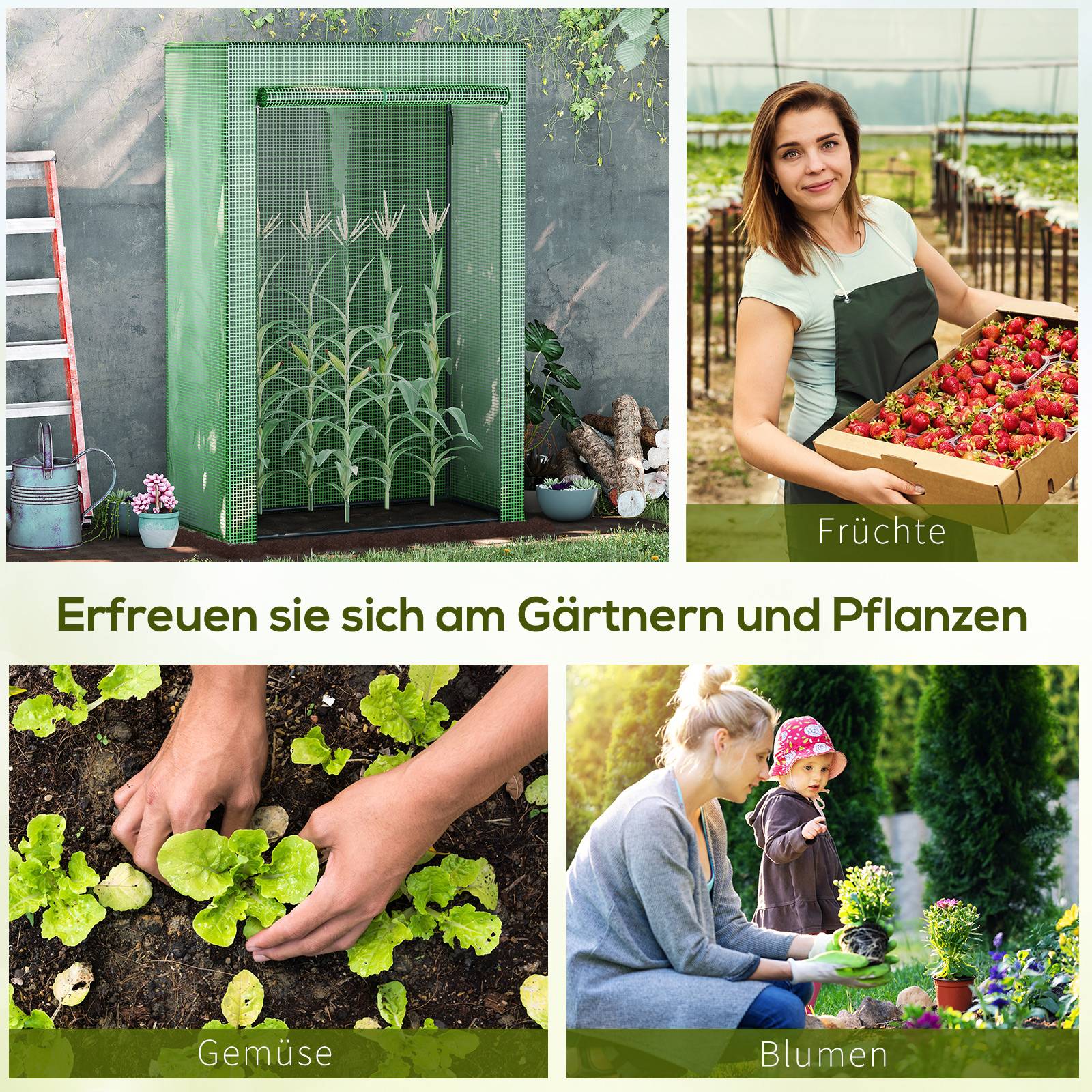Serre de balcon étroite acier plastique protection hivernage plantes 100x50x150cm vert foncé - ComfortXL Outdoor Living - Image 8